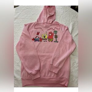 SpongeBob SquarePants Nickelodeon Pink Hoodie, Size Small